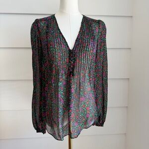 Veronica Beard Ashlynn Floral Silk Blouse size 6